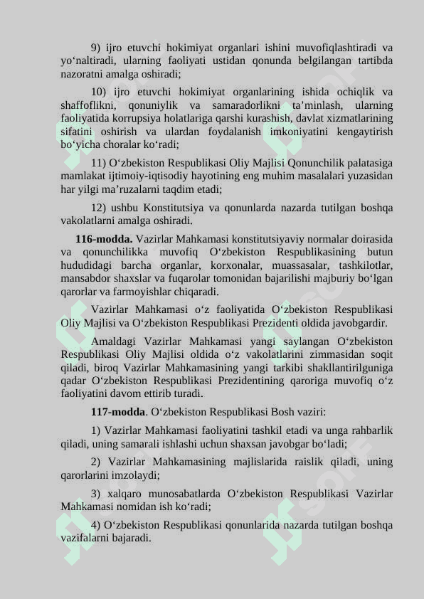 O‘ZBEKISTON  RESPUBLIKASI  VAZIRLAR MAHKAMASI. MAHALLIY  DAVLAT HOKIMIYATI ASOSLARI. FUQOROLARNINGO‘ZINI O‘ZI BOSHQARISH ORGANLARI. 3