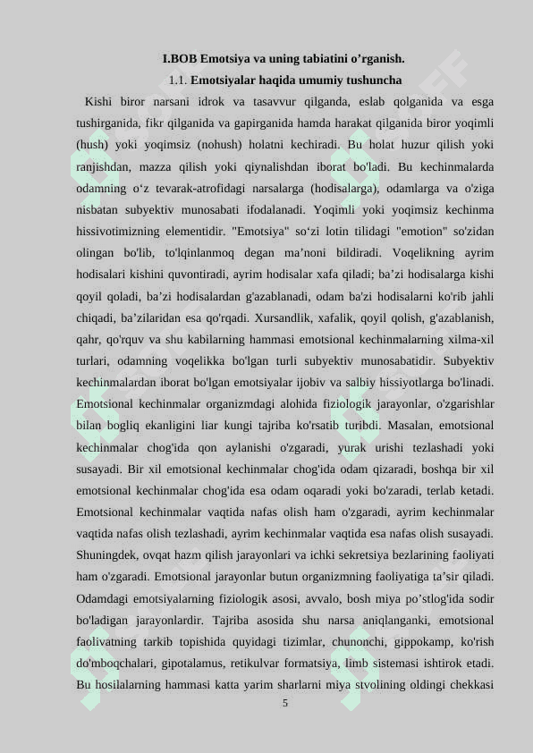 Emotsiyani eksperimental o‘rganish 5