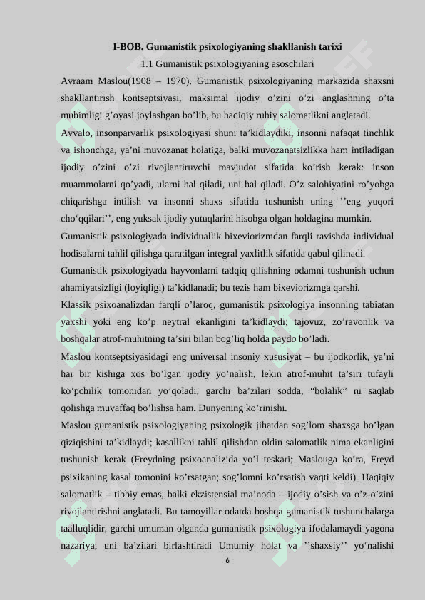 A.Maslou gumanistik psixologiya vakili 6