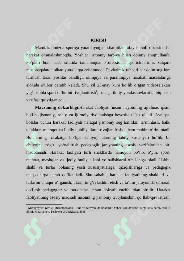 Harakat faoliyatining shakllari va turlari. 2