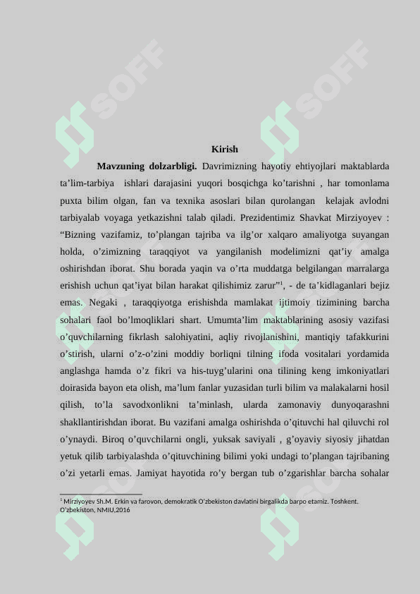 Hozirgi oʻzbek tilida kirish soʻz va kiritmali qurilmalarning leksik va grammatik xususiyatlari 2