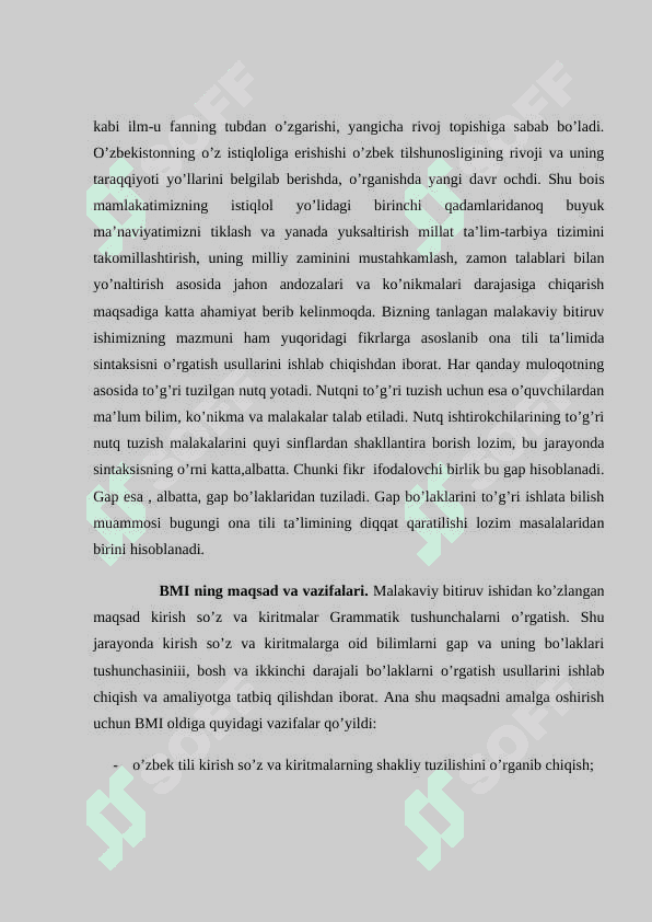 Hozirgi oʻzbek tilida kirish soʻz va kiritmali qurilmalarning leksik va grammatik xususiyatlari 3