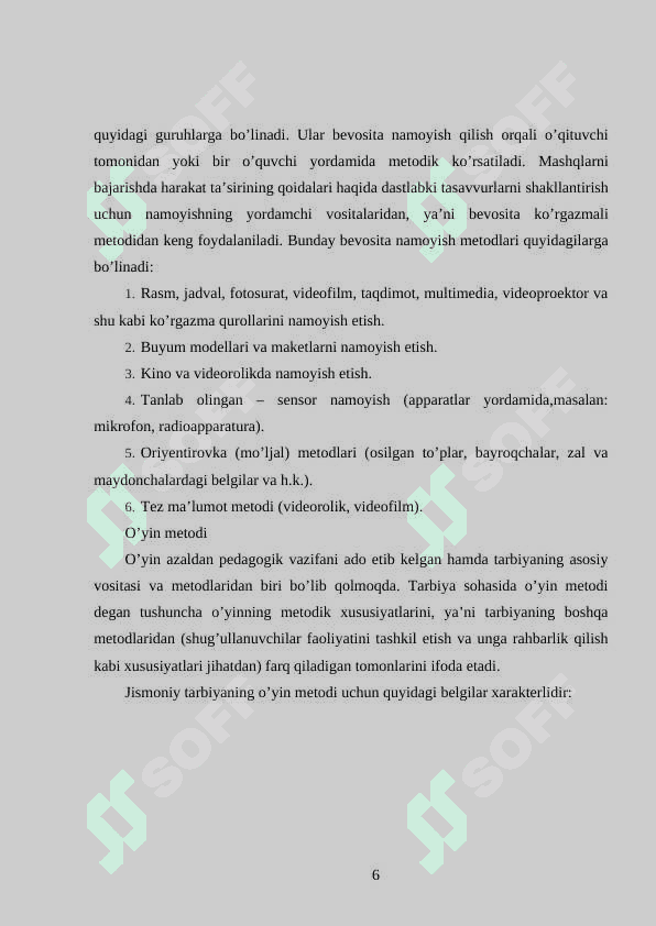 Jismoniy tarbiya darslarida qo’llaniladigan metodlar  (1-4 sinf misolida) 6
