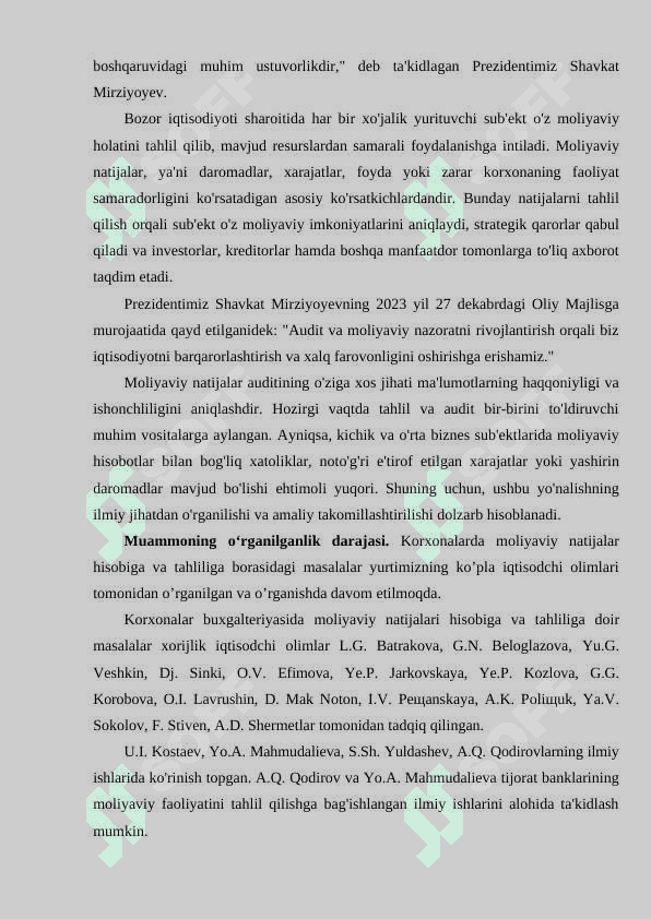 MОLIYАVIY NАTIJАLАR TАHLILI HАMDА ULАRNING АUDITINI TАKОMILLАSHTIRISH YО‘LLАRI 6