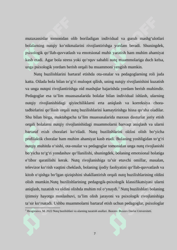 Nutq buzilishlarining pedagogik psixologik klassifikatsiyasi 7