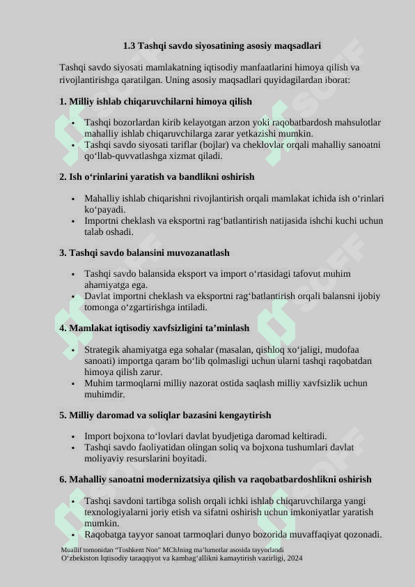 Tashqi savdo siyosati 6