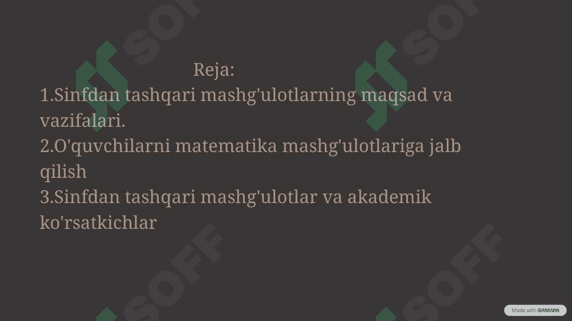 Matematika bo'yicha sinfdan tashqari mashg'ulotlar 2