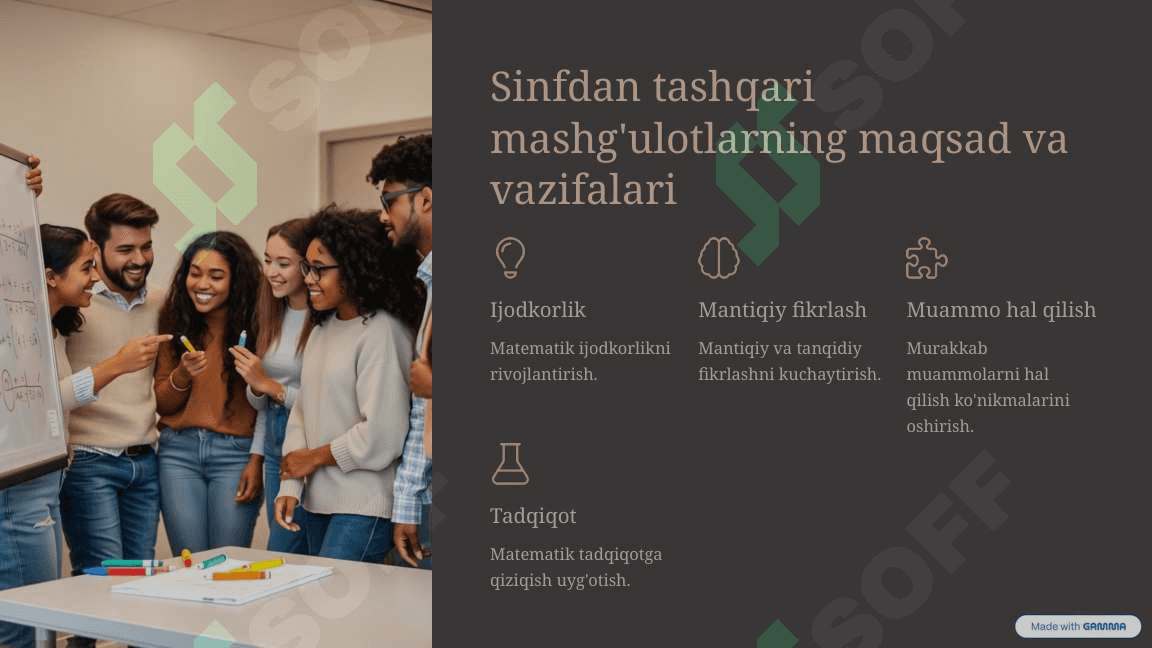 Matematika bo'yicha sinfdan tashqari mashg'ulotlar 3