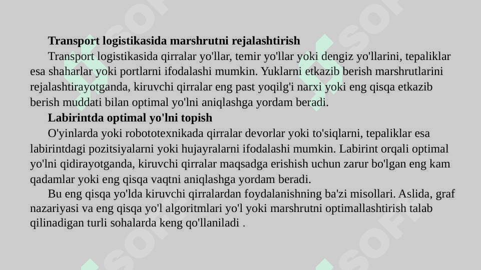 Graflarda eng qisqa yo’lni aniqlash 5