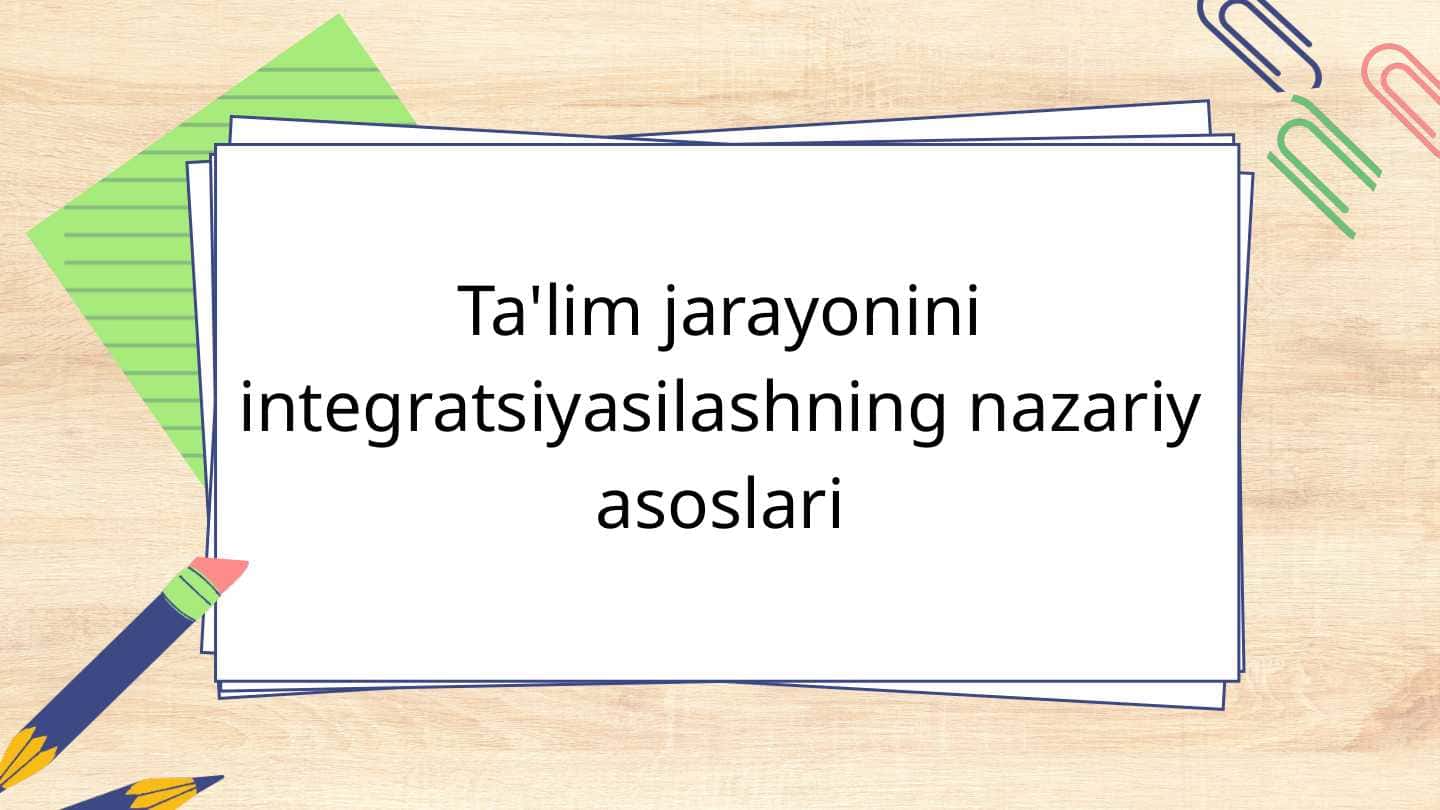 Ta'lim jarayonini integratsiyasilashning nazariy asoslari 1