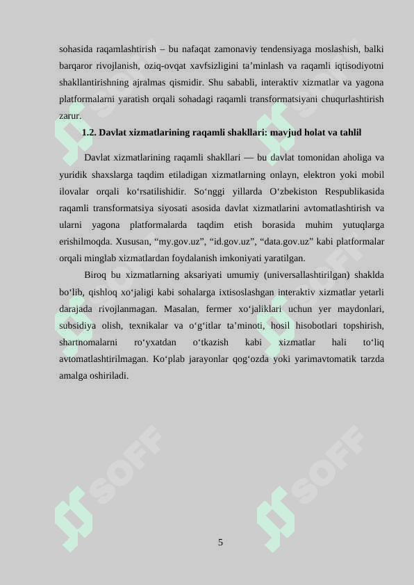“Qishloq xo’jaligi” sohasida davlat interaktiv xizmatlarini loyihalashtirish  individual loyiha 5