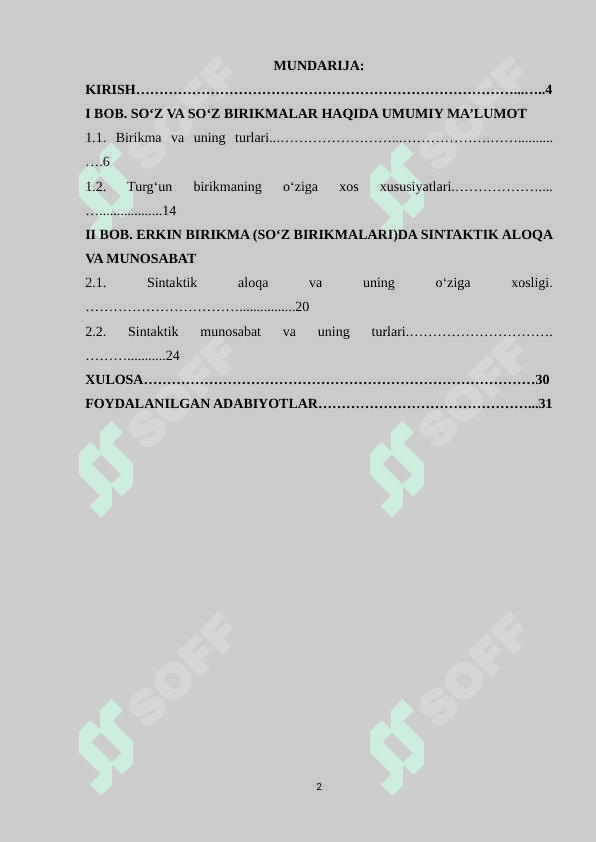 Gap boʻlaklari, sanalmaydigan birliklar (soʻz va birikmalar) 2