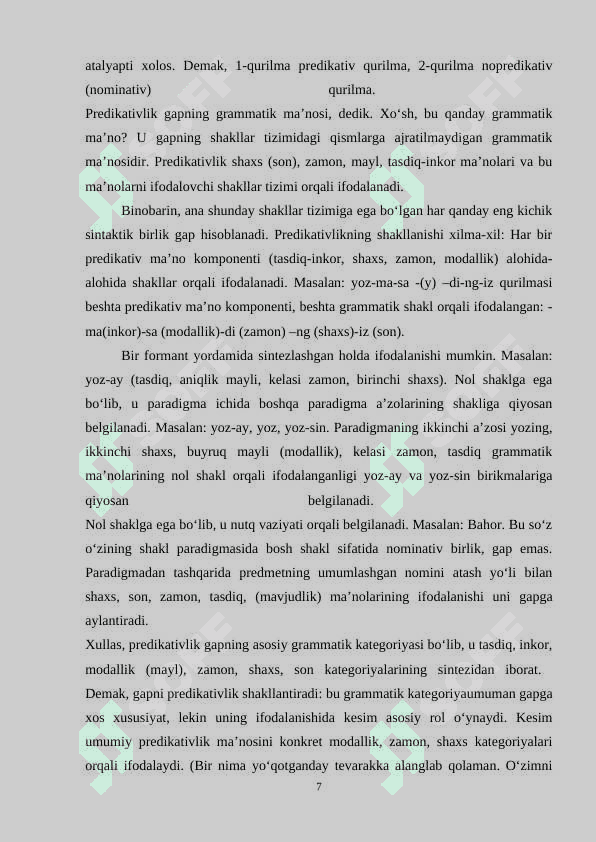 Gapni bo‘laklarga ajratish tamoyillari 7