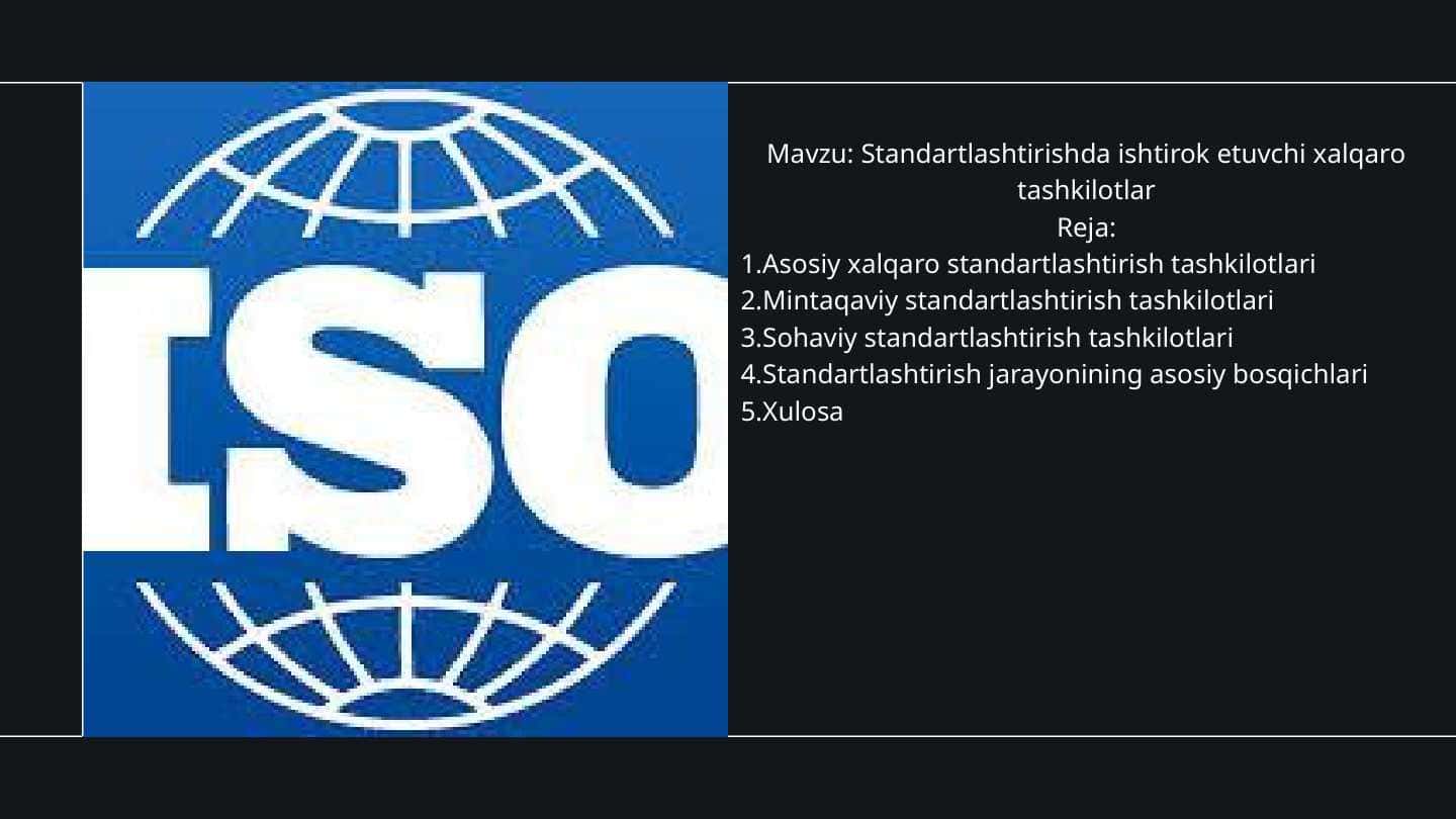 Standartlashtirishda ishtirok etuvchi xalqaro tashkilotlar 1