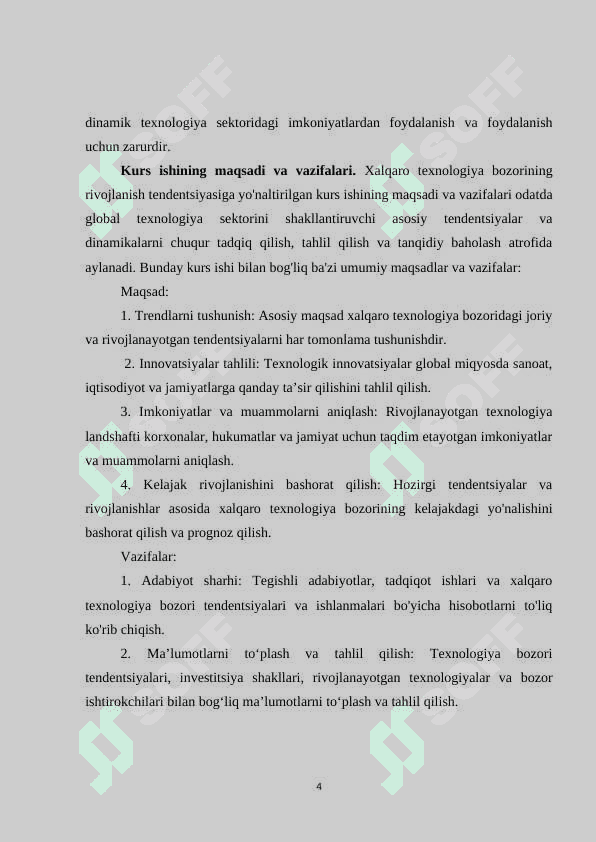 Xalqaro texnologiya bozorining rivojlanish tendensiyasi 4