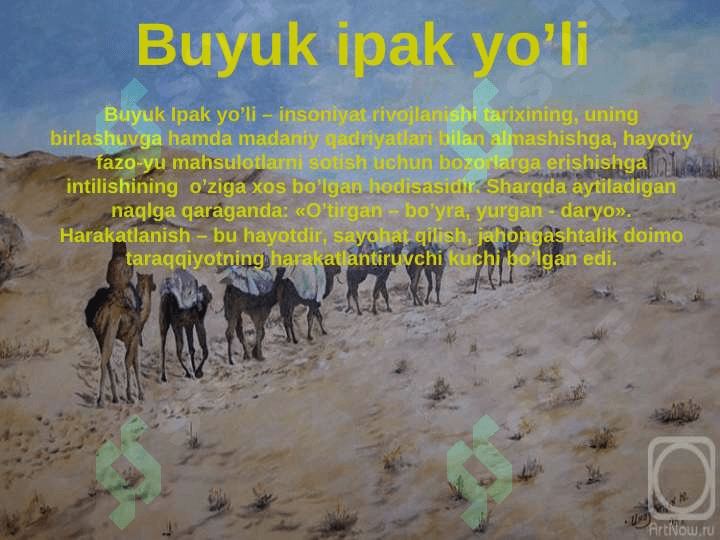 BUYUK IPAK YOʻLI-PAYDO BOʻLISHI VA RIVOJLANISH BOSQICHLARI 2