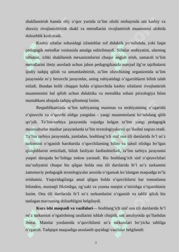 Boshlang’ich sinflarda “Fe’l va uning zamonlarini” o’tish metodikasi 3