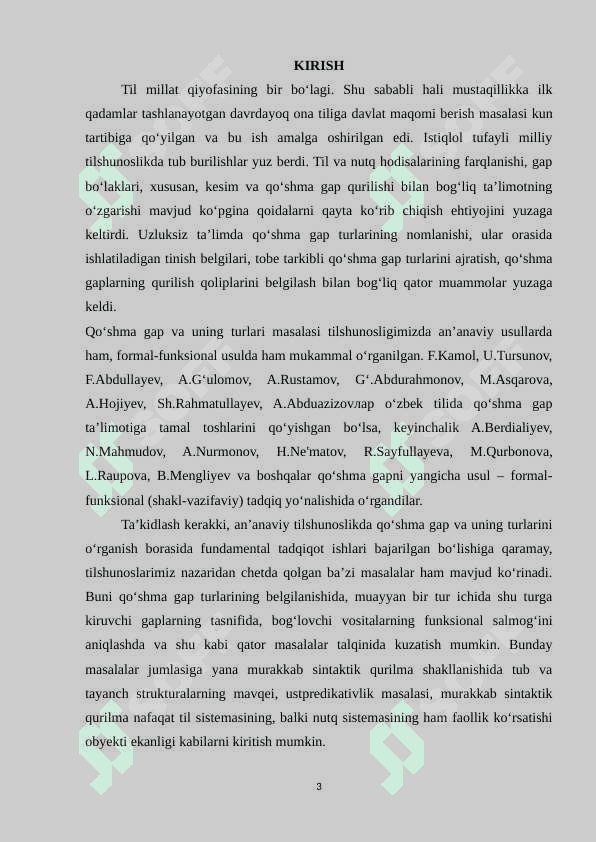 O‘ZBEK TILSHUNOSLIGIDA QO‘SHMA GAPLAR TALQINI 3