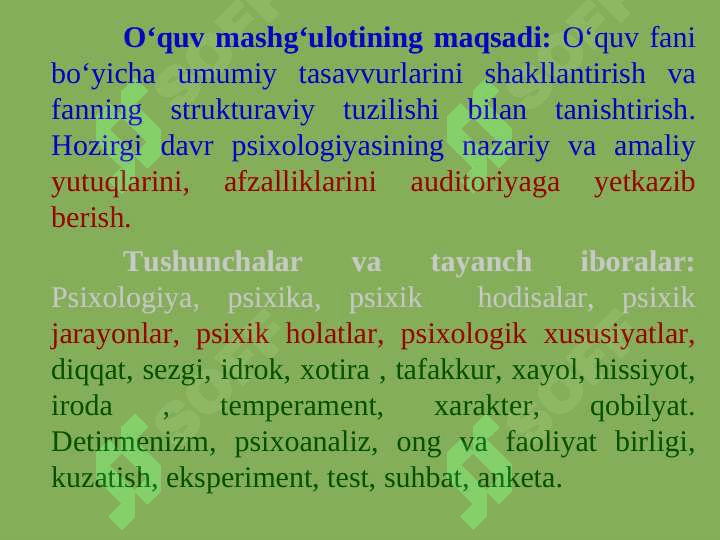 PSIXOLOGIYANING AHAMIYATI VA METODLARI 2