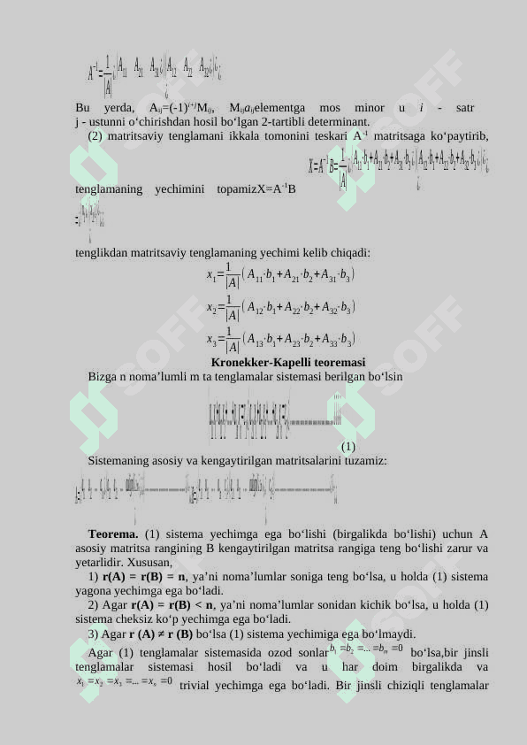 Chiziqli tenglamalar sistemasini  Кramer usuli bilan yechish 4