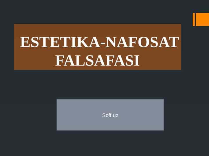 ESTETIKA-NAFOSAT FALSAFASI