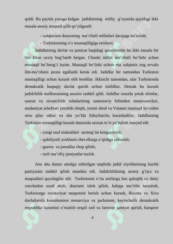 Mustaqillikka erishish arafasida O‘zbekiston Respubliksidagi siyosiy ahvol 8