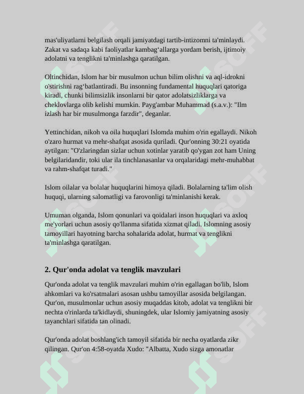 ISLOMDA INSON HUQUQLARI HIMOYASI, IJTIMOIY TENGLIK, ADOLAT VA TOLERANTLIK 4