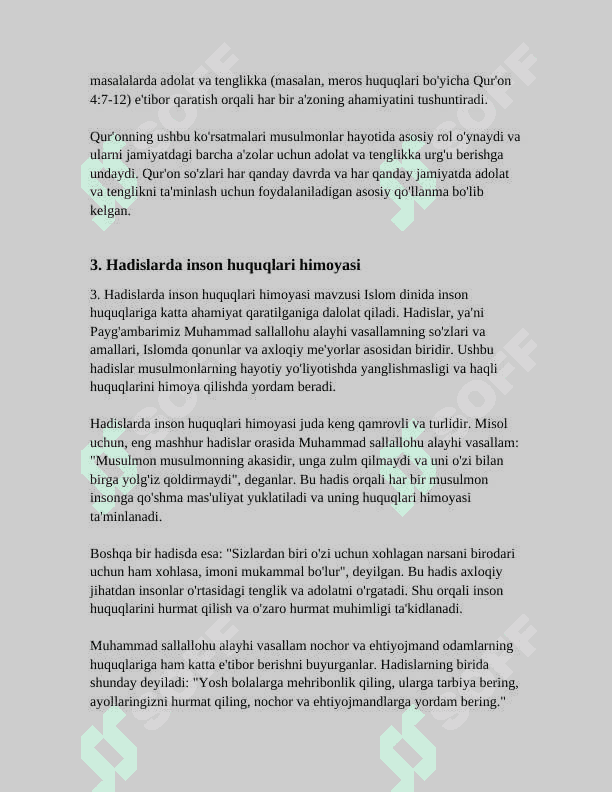 ISLOMDA INSON HUQUQLARI HIMOYASI, IJTIMOIY TENGLIK, ADOLAT VA TOLERANTLIK 6