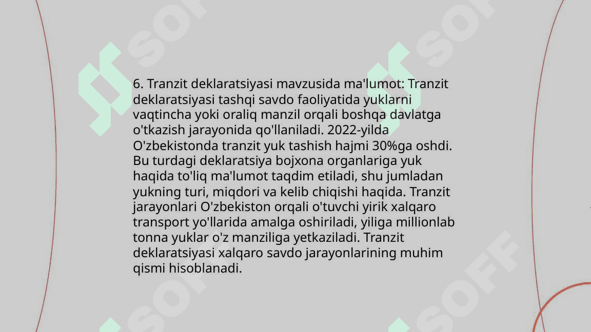 Bojxona nazorati uchun talab qilinadigan hujjatlar 8