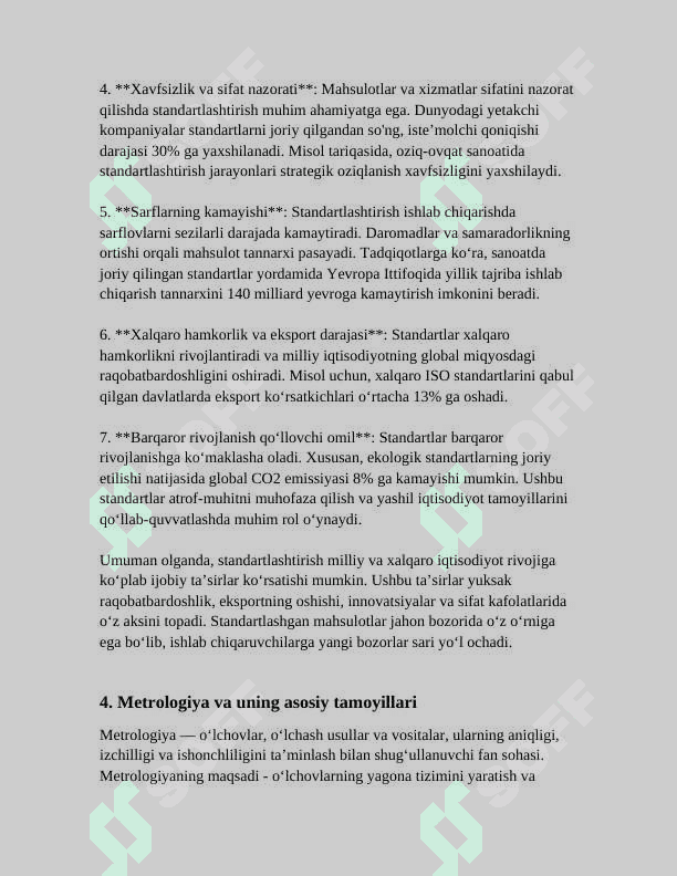 XALQARO STANDARTLASHTIRISH VA METROLOGIYA TIZIMLARI 8