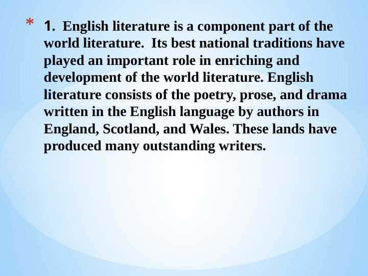 The role of English literature