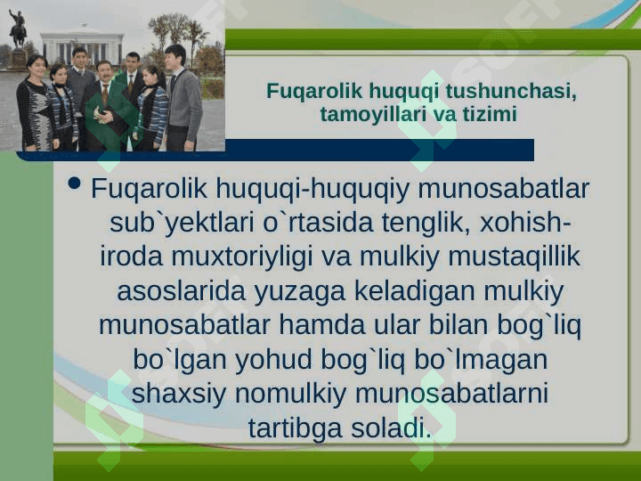 FUQAROLIK HUQUQNING OBYEKTLARI 3