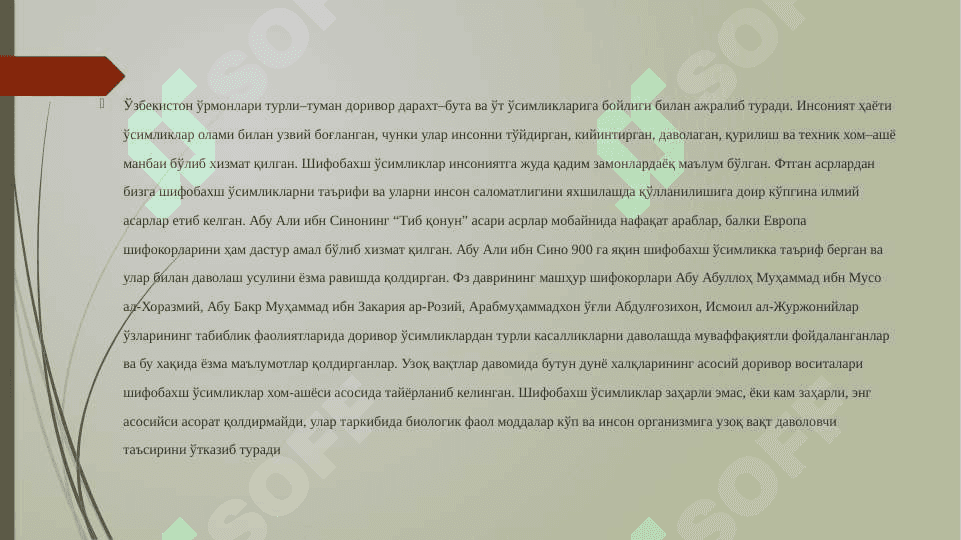 Ўрмоннинг доривор дарахт ва бута турларини ўрганиш 3