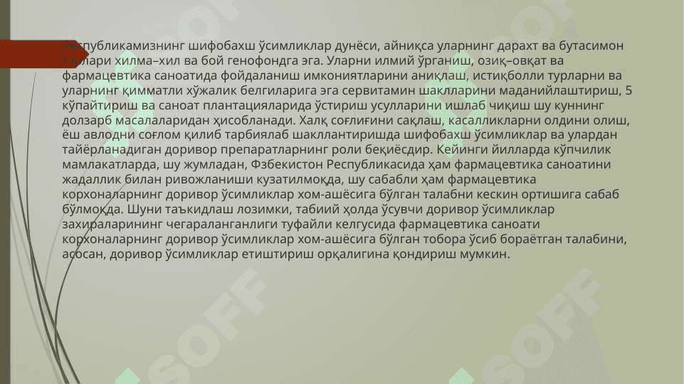 Ўрмоннинг доривор дарахт ва бута турларини ўрганиш 4