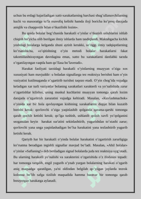 HARAKATLI O’YINLAR 3