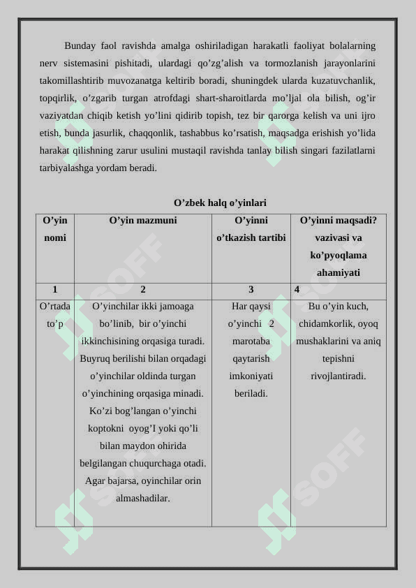 HARAKATLI O’YINLAR 4