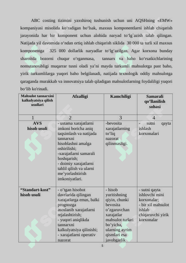 ABC costing 5