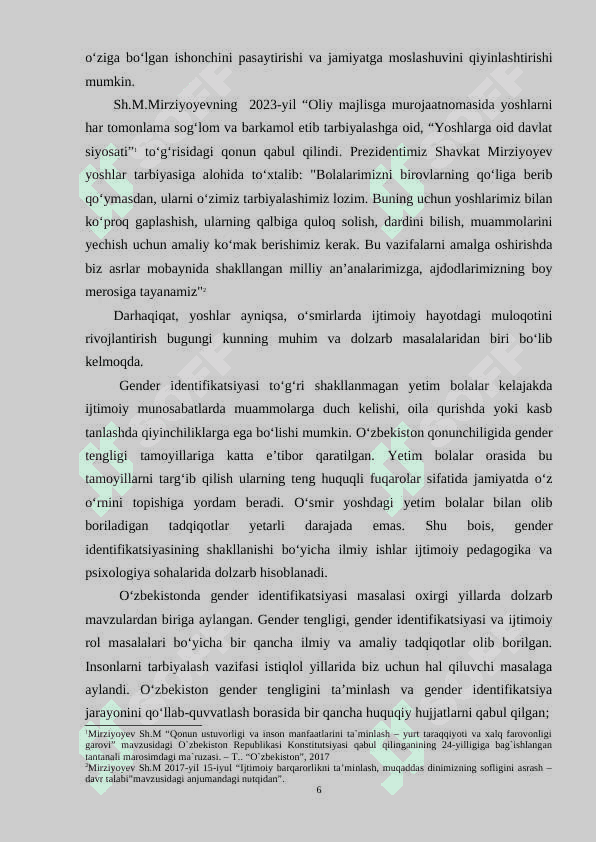 O‘smir yoshdagi yetim bolalarda gender idenfikatorini rivojlantirish 6
