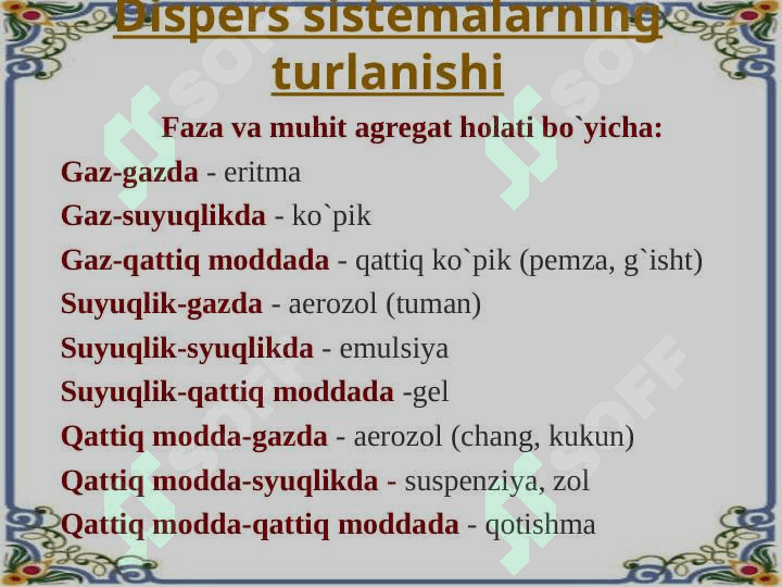 Dispers sistemalar. Kolloid dispers sistemalarning tuzulishi, olinishi va tozalash usullari 4