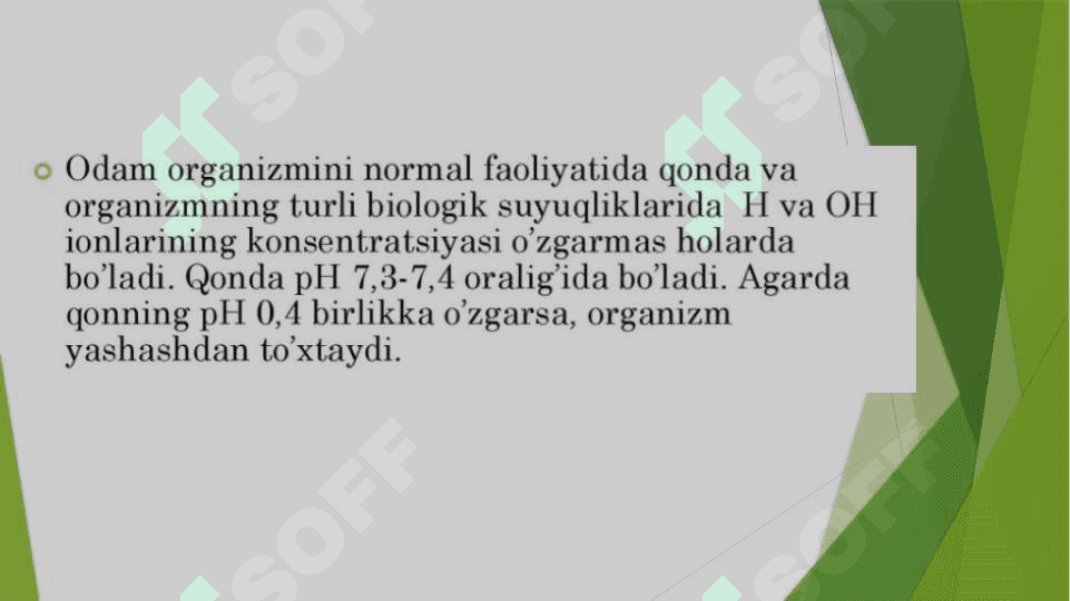 Bufer sistemalar.Kislota-asosli muvozanat 5