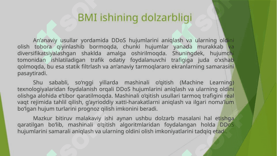 Mashinali o‘qitish va statistik algoritmlar yordamida DDOS hujumlarini taxmin qilish va oldini olish 2