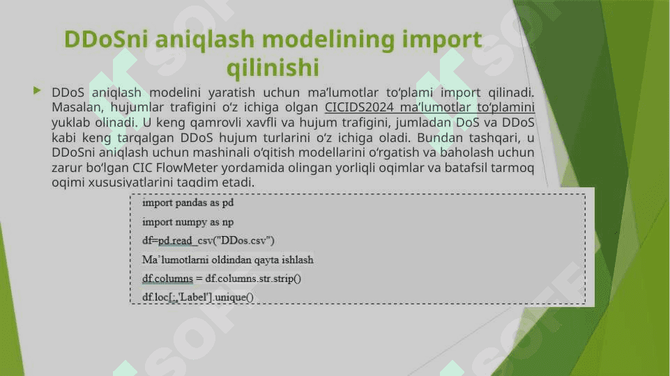 Mashinali o‘qitish va statistik algoritmlar yordamida DDOS hujumlarini taxmin qilish va oldini olish 6
