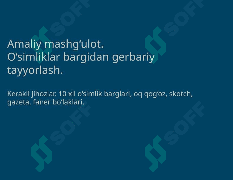 Biologiyadan sinfdan tashqari mashg'ulot ishlanmasini loyihalash 2