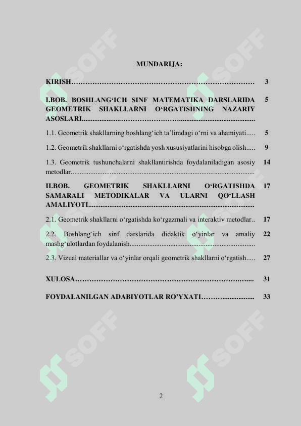 Boshlangʻich sinf matematika darslarida geometrik shakllarni oʻrgatish metodikasi 2