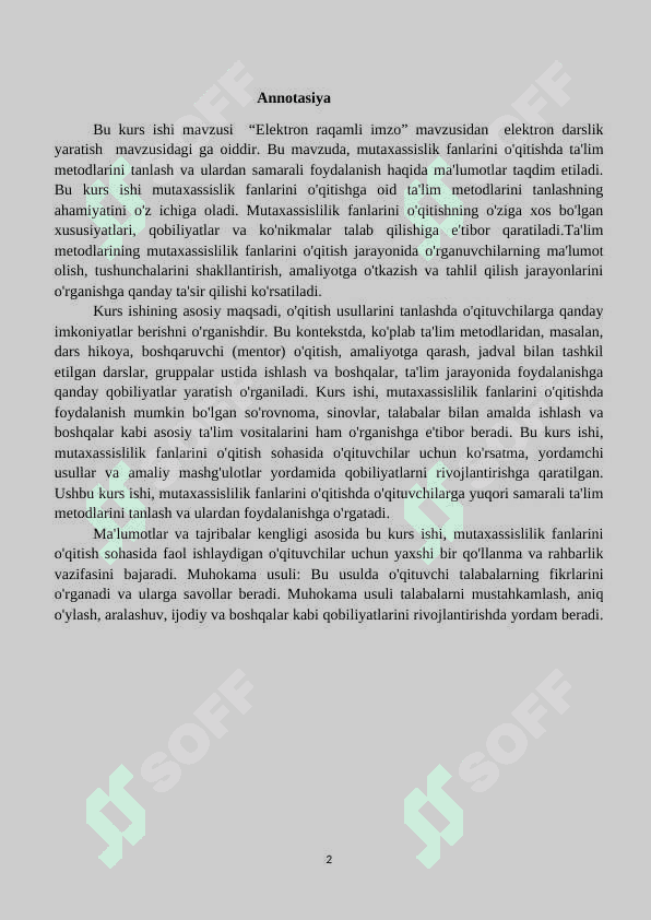 “Elektron raqamli imzo” mavzusidan  elektron darslik yaratish 2