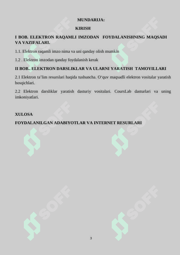 “Elektron raqamli imzo” mavzusidan  elektron darslik yaratish 3