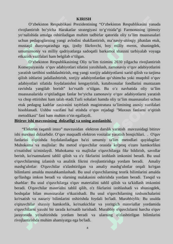 “Elektron raqamli imzo” mavzusidan  elektron darslik yaratish 4