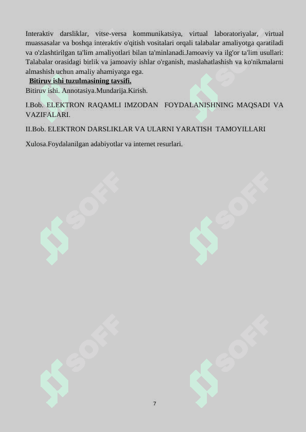 “Elektron raqamli imzo” mavzusidan  elektron darslik yaratish 7