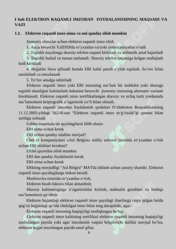 “Elektron raqamli imzo” mavzusidan  elektron darslik yaratish 8