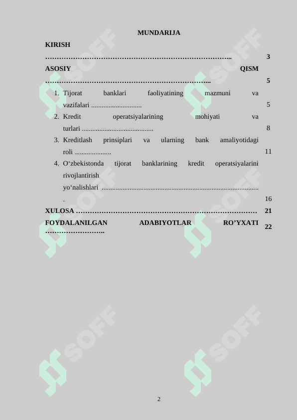 Tijorat banklarining kredit operatsiyalari 2